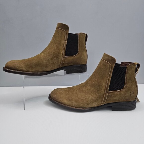 Born Laney Chelsea Ankle Bootie Women 9.5 Rust Brown Suede Distressed Rustic NEW - Picture 2 of 15